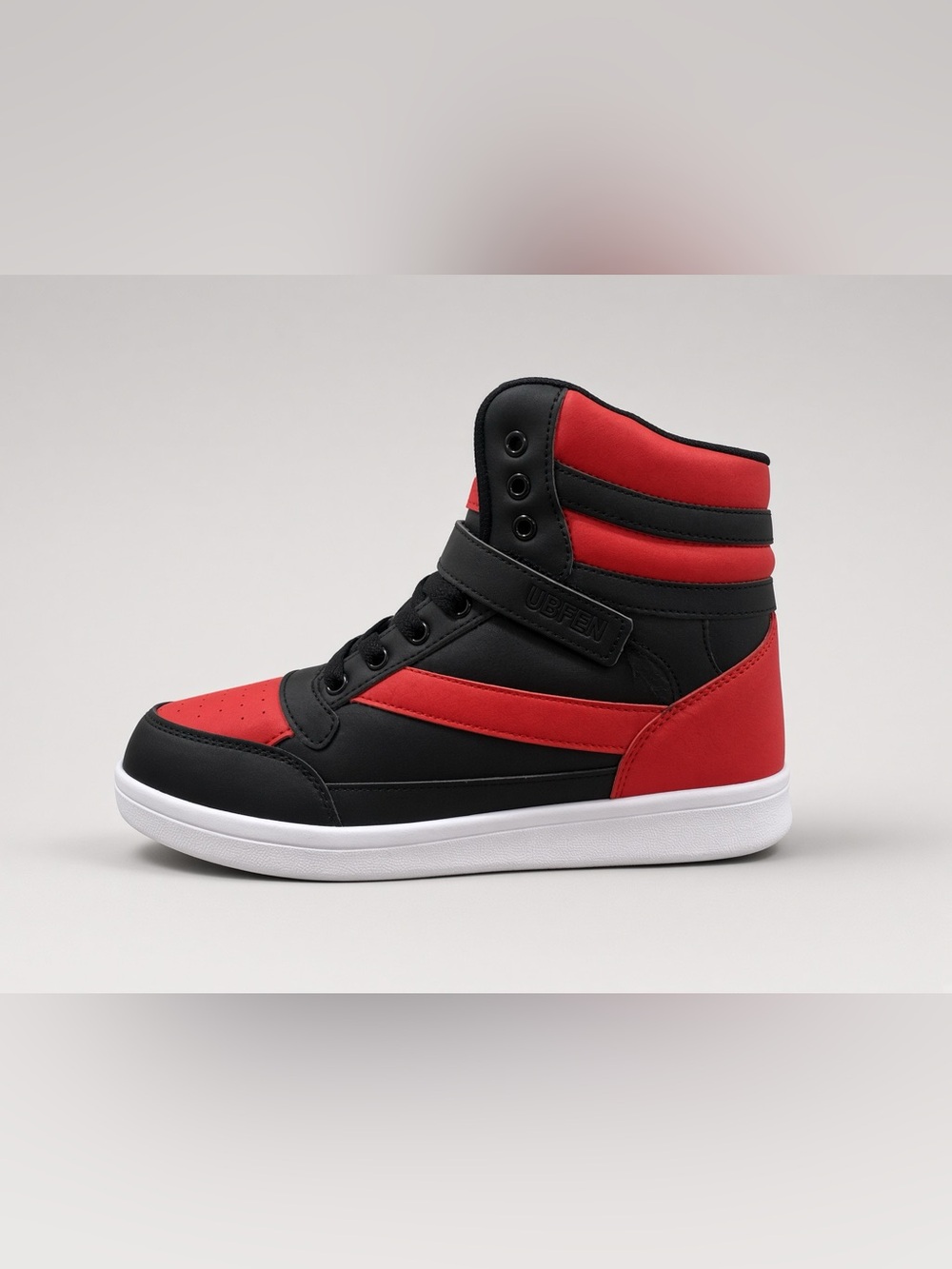 UBFEN Red Black High Top Sneakers Size EU 40 Official Velcro Strap  Brand New